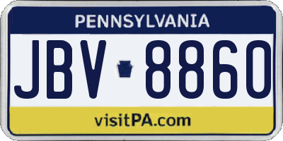 PA license plate JBV8860