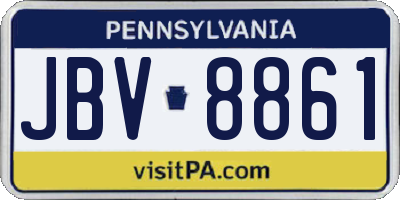 PA license plate JBV8861