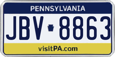 PA license plate JBV8863