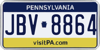 PA license plate JBV8864