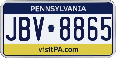 PA license plate JBV8865