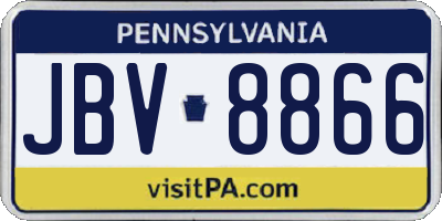 PA license plate JBV8866