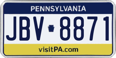 PA license plate JBV8871