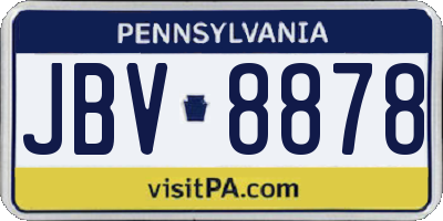 PA license plate JBV8878