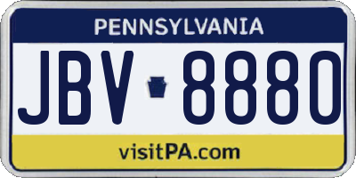 PA license plate JBV8880