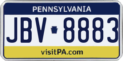 PA license plate JBV8883