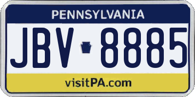 PA license plate JBV8885