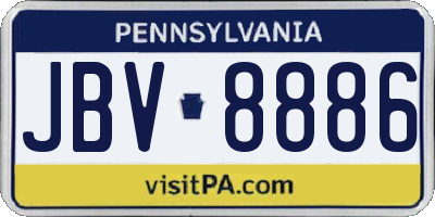 PA license plate JBV8886