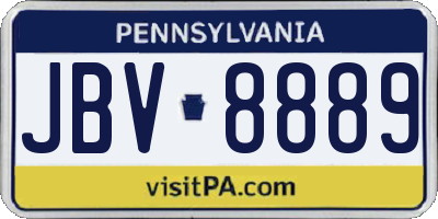 PA license plate JBV8889