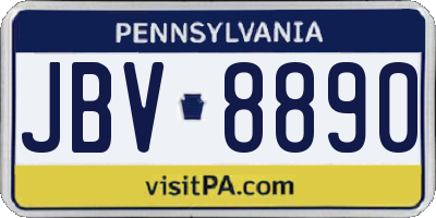 PA license plate JBV8890