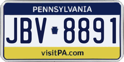 PA license plate JBV8891