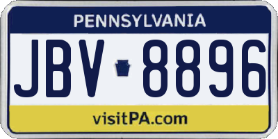 PA license plate JBV8896