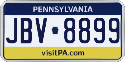 PA license plate JBV8899