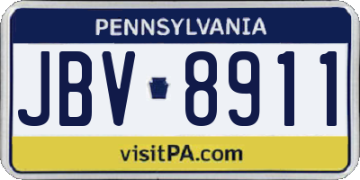 PA license plate JBV8911