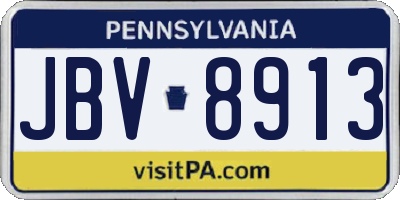 PA license plate JBV8913
