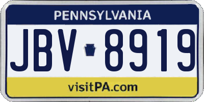 PA license plate JBV8919