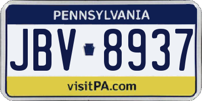 PA license plate JBV8937