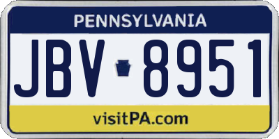 PA license plate JBV8951