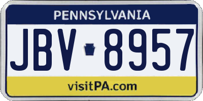 PA license plate JBV8957