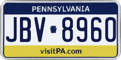 PA license plate JBV8960