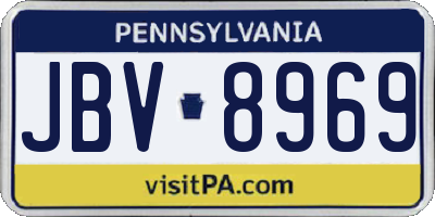 PA license plate JBV8969