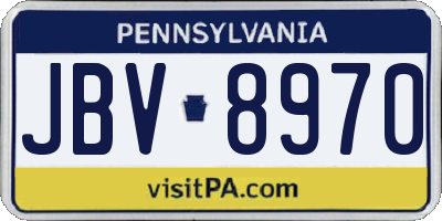 PA license plate JBV8970