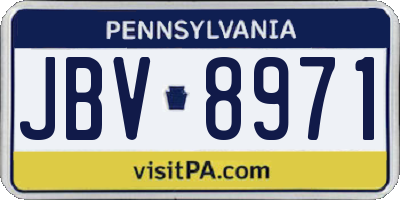 PA license plate JBV8971