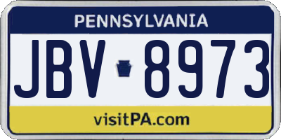 PA license plate JBV8973