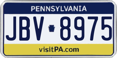 PA license plate JBV8975