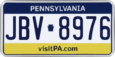 PA license plate JBV8976