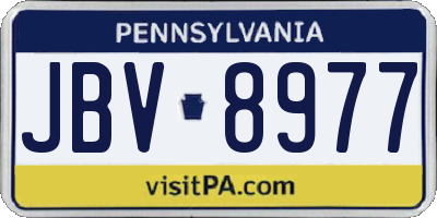 PA license plate JBV8977