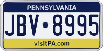 PA license plate JBV8995