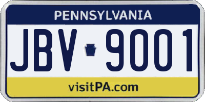 PA license plate JBV9001