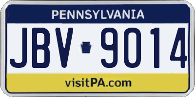 PA license plate JBV9014