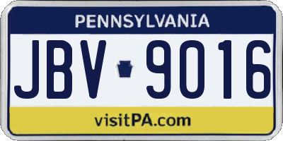 PA license plate JBV9016