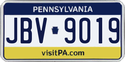 PA license plate JBV9019