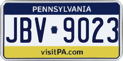 PA license plate JBV9023