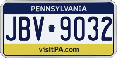 PA license plate JBV9032