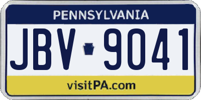 PA license plate JBV9041