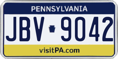 PA license plate JBV9042