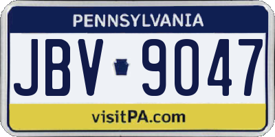 PA license plate JBV9047
