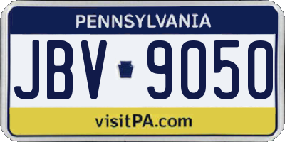 PA license plate JBV9050