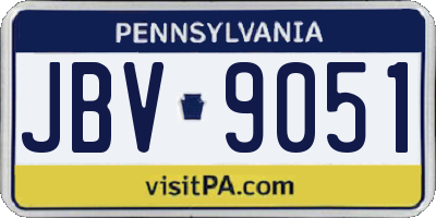 PA license plate JBV9051