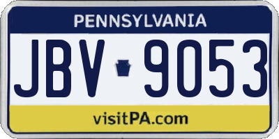 PA license plate JBV9053