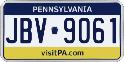 PA license plate JBV9061