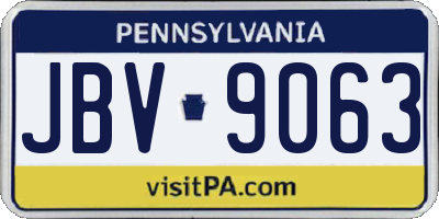 PA license plate JBV9063