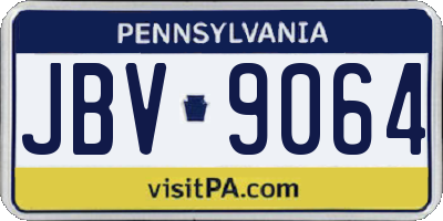 PA license plate JBV9064