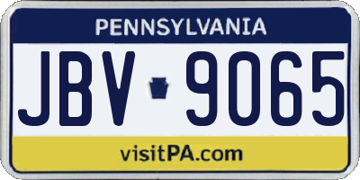 PA license plate JBV9065