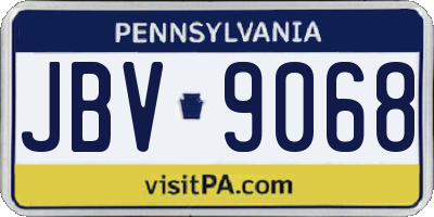 PA license plate JBV9068