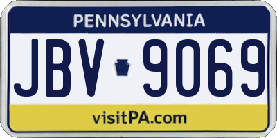 PA license plate JBV9069
